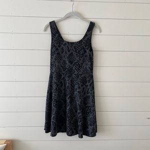 Grey snake print aqua dress - a line